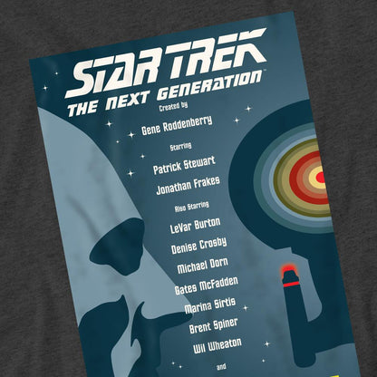 Charcoal - Pack Shot - Star Trek Unisex Adult The Next Generation Season 1 Episode 1 T-Shirt