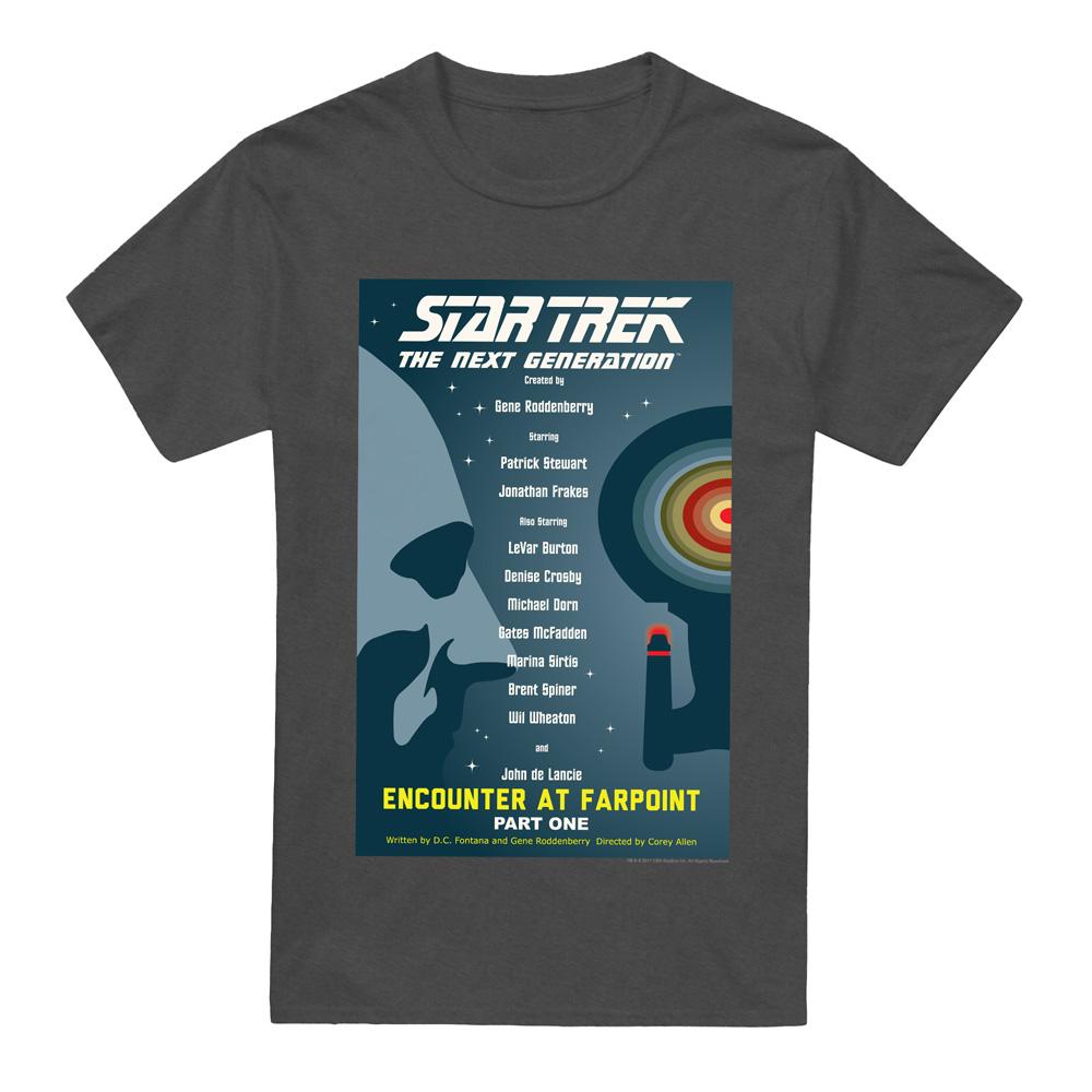 Charcoal - Front - Star Trek Unisex Adult The Next Generation Season 1 Episode 1 T-Shirt