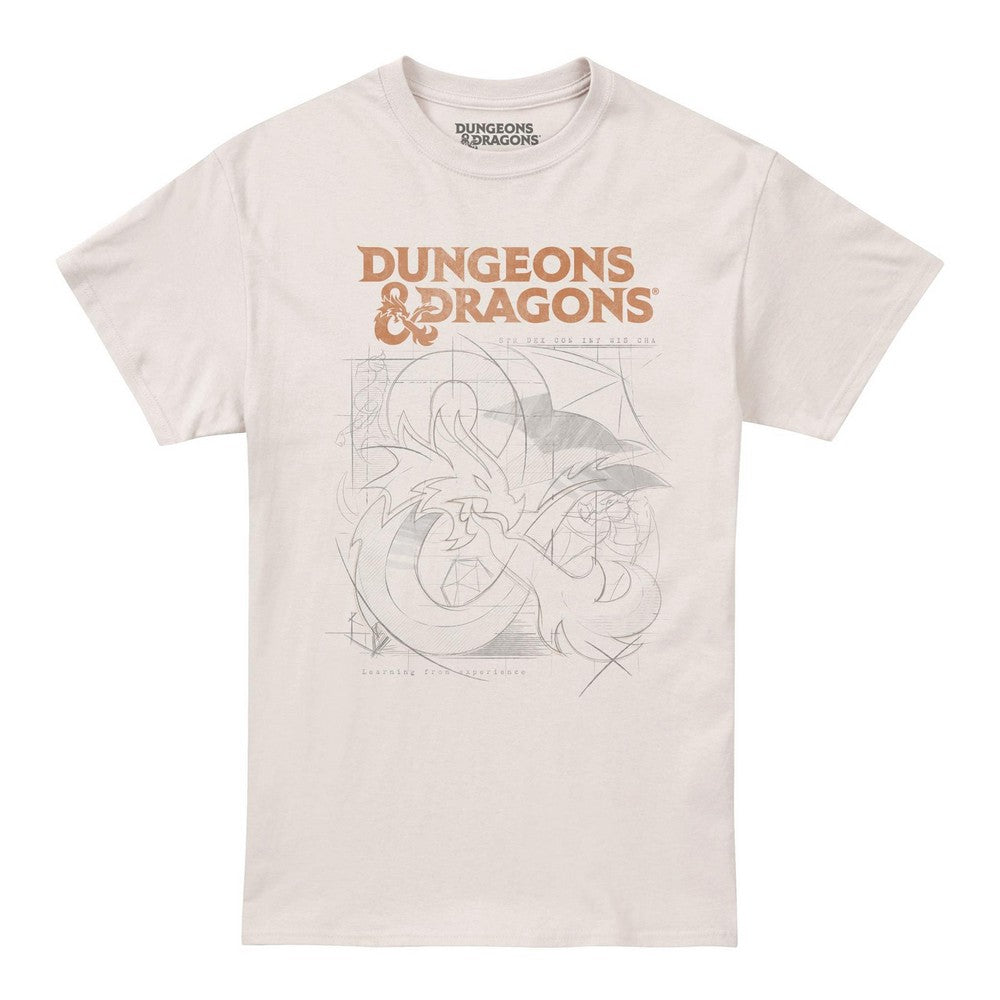 Natural - Front - Dungeons & Dragons Mens Sketch T-Shirt