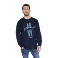 Navy - Front - Ford Mens Mustang Podium Long-Sleeved T-Shirt