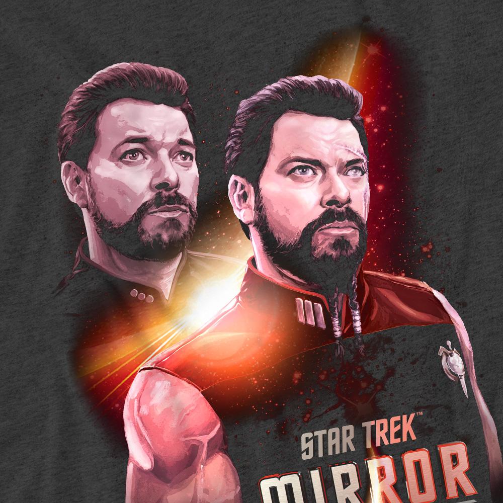 Charcoal - Side - Star Trek Unisex Adult Mirror Riker T-Shirt