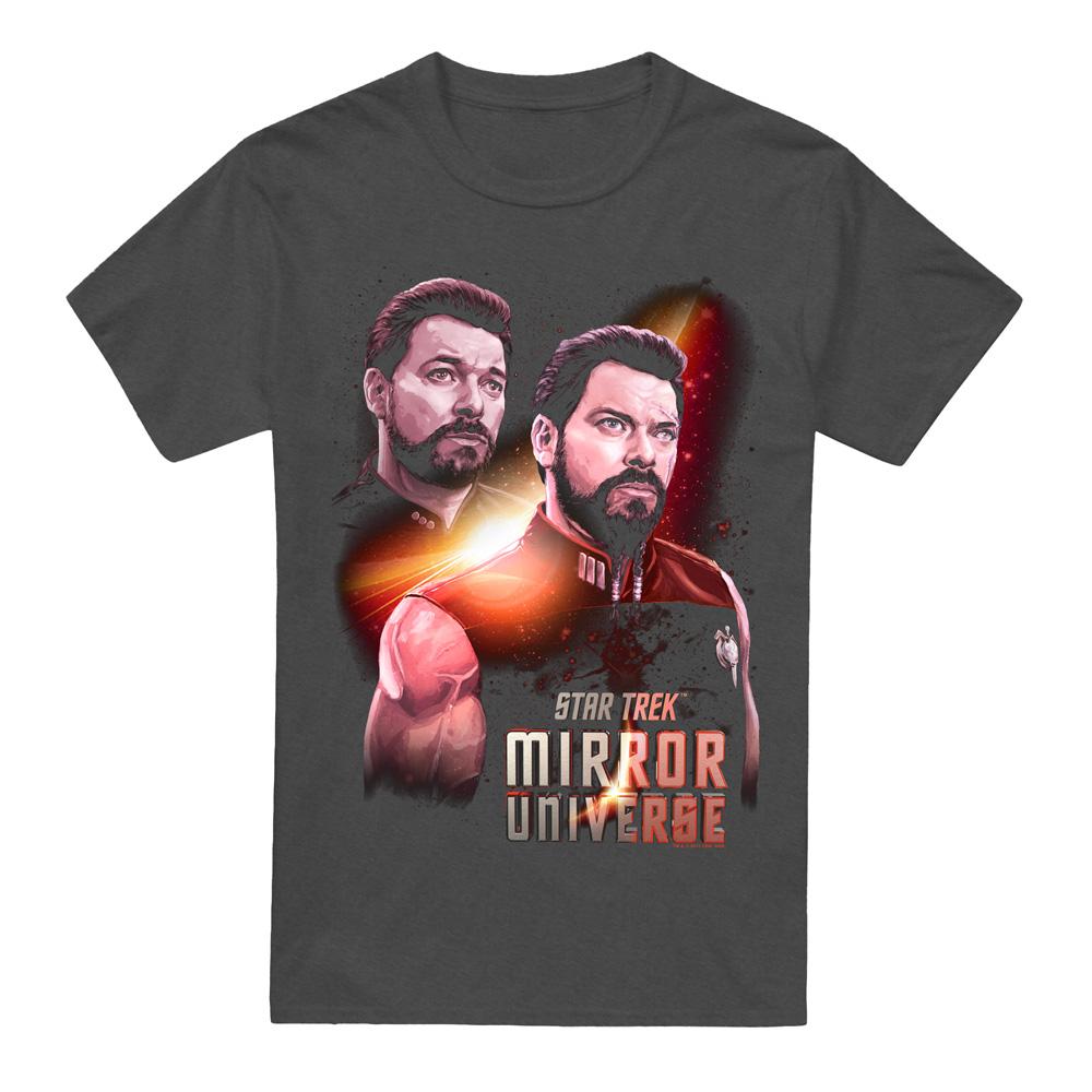 Charcoal - Front - Star Trek Unisex Adult Mirror Riker T-Shirt