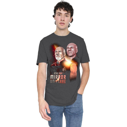 Charcoal - Lifestyle - Star Trek Unisex Adult Mirror Jean-Luc Picard T-Shirt
