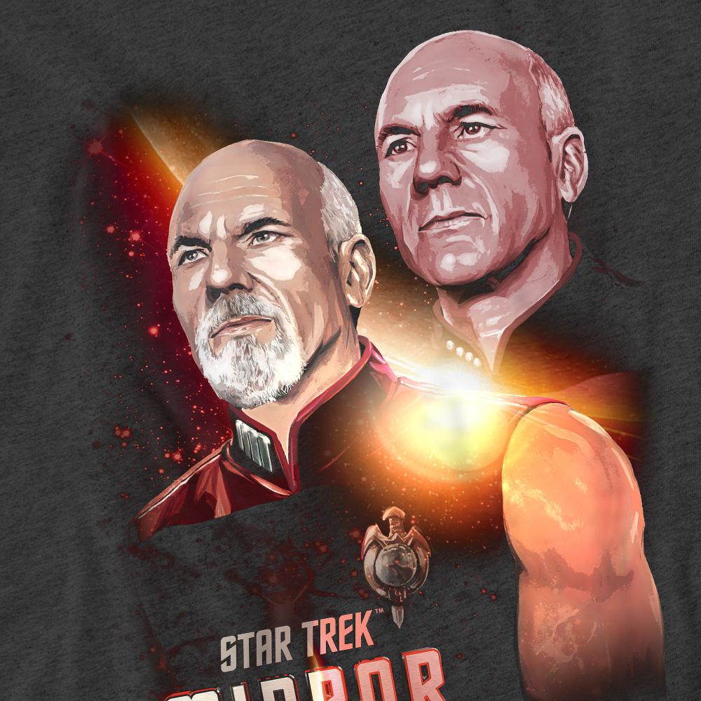 Charcoal - Side - Star Trek Unisex Adult Mirror Jean-Luc Picard T-Shirt