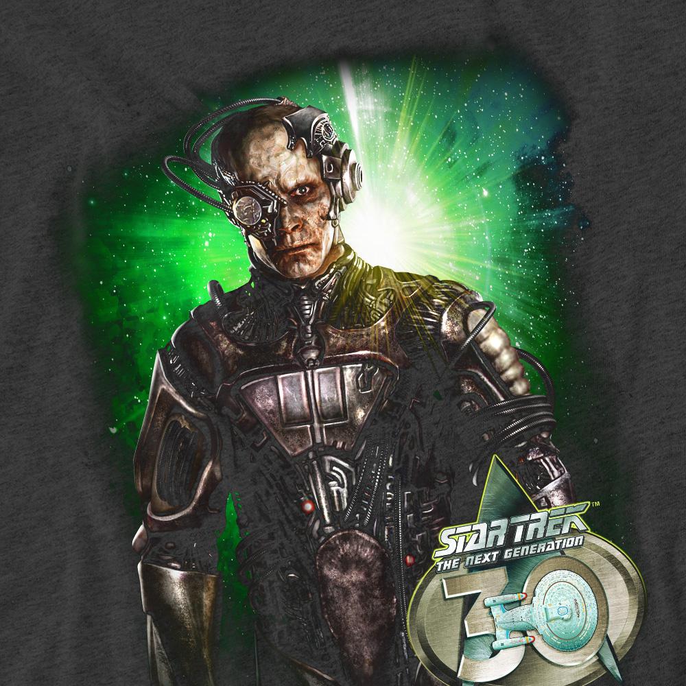 Charcoal - Pack Shot - Star Trek Unisex Adult Borg 30 T-Shirt