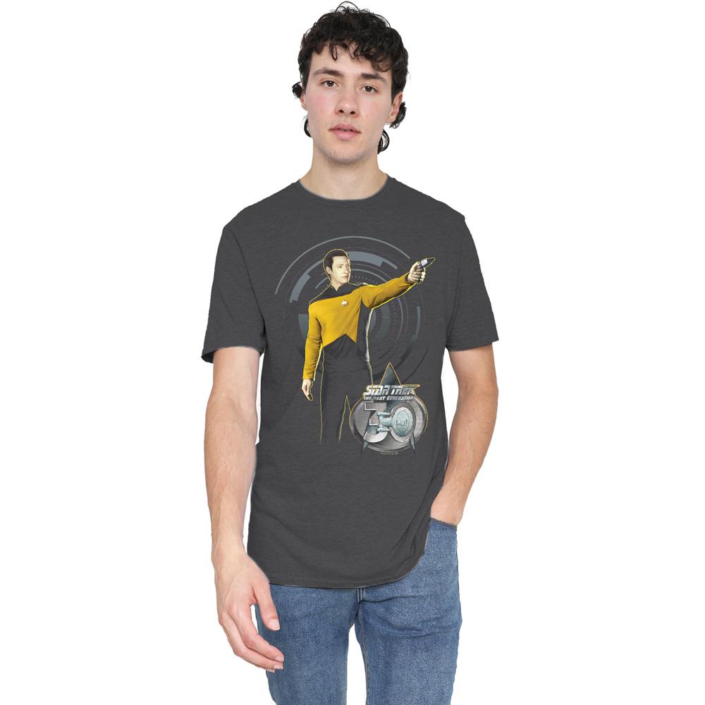 Charcoal - Side - Star Trek Unisex Adult 30 Data T-Shirt