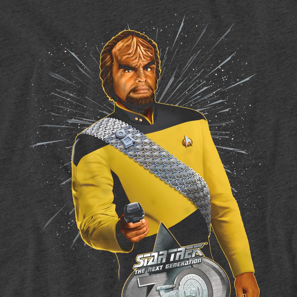 Charcoal - Side - Star Trek Unisex Adult 30 Worf T-Shirt