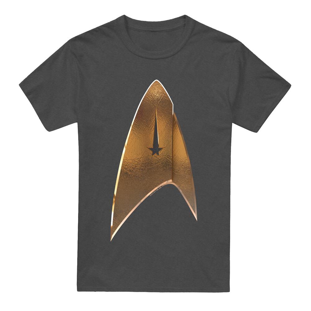 Charcoal - Front - Star Trek: Discovery Unisex Adult Command Shield T-Shirt