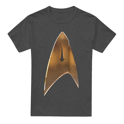 Charcoal - Front - Star Trek: Discovery Unisex Adult Command Shield T-Shirt