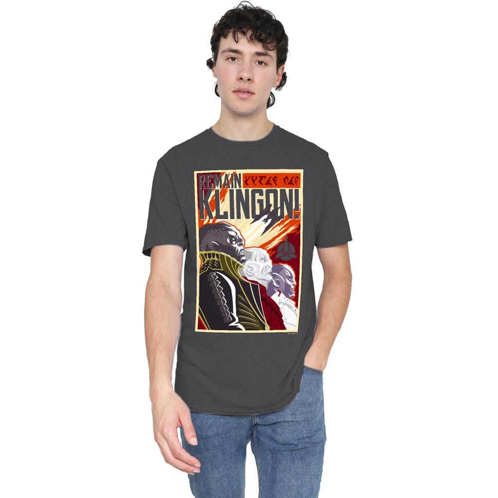 Charcoal - Lifestyle - Star Trek: Discovery Unisex Adult Remain Klingon Poster T-Shirt