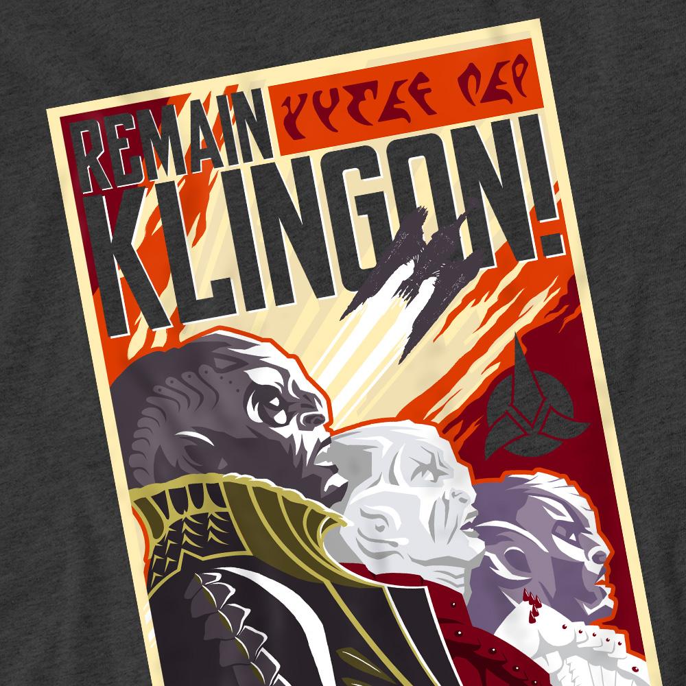 Charcoal - Pack Shot - Star Trek: Discovery Unisex Adult Remain Klingon Poster T-Shirt