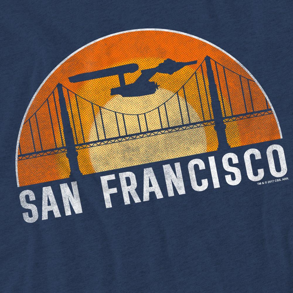 Navy - Pack Shot - Star Trek Unisex Adult San Francisco Trek T-Shirt