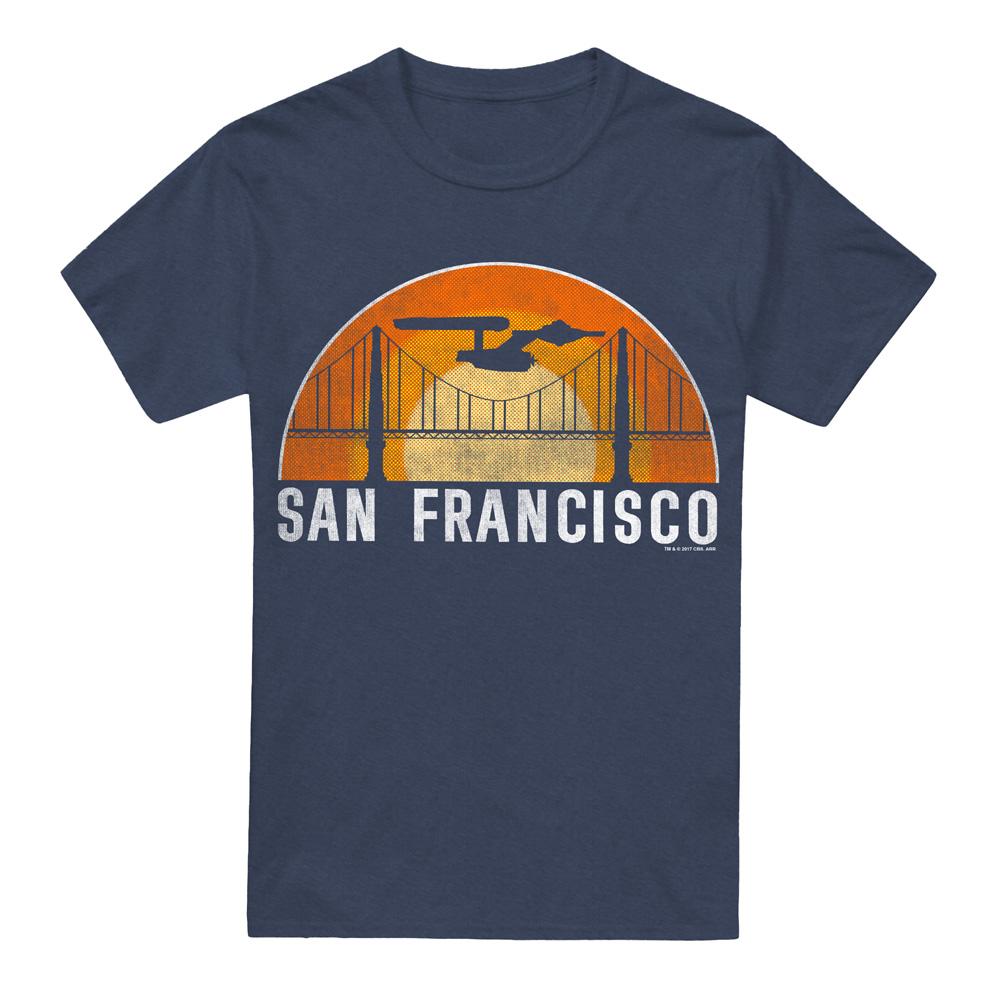 Navy - Front - Star Trek Unisex Adult San Francisco Trek T-Shirt