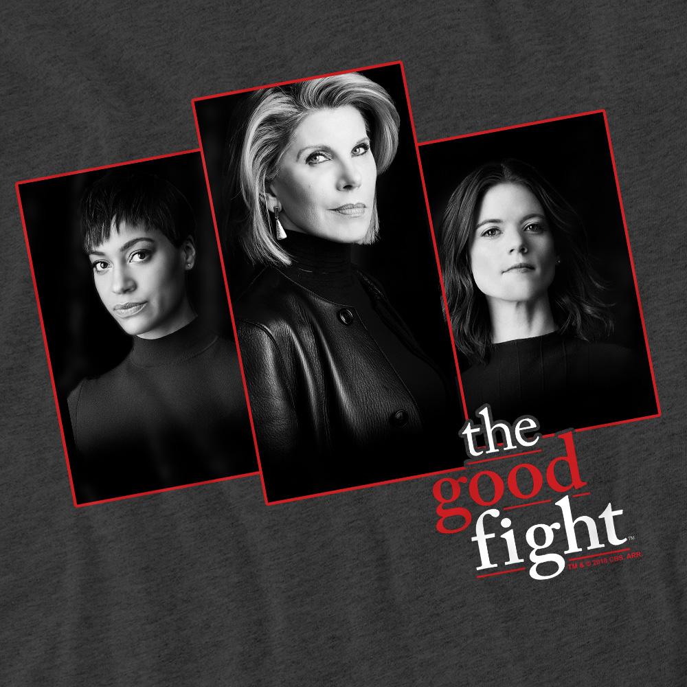Charcoal - Pack Shot - The Good Fight Unisex Adult Cast T-Shirt