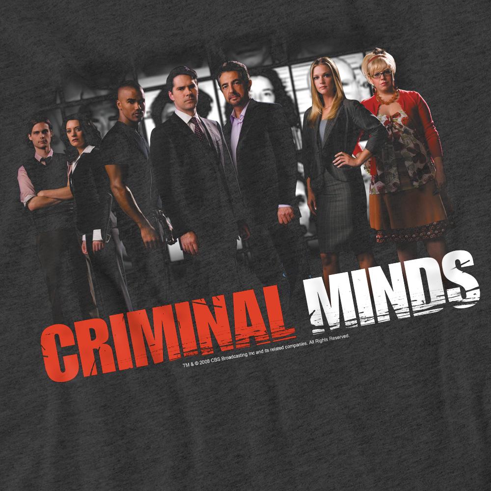 Charcoal - Pack Shot - Criminal Minds Unisex Adult The Brain Trust T-Shirt