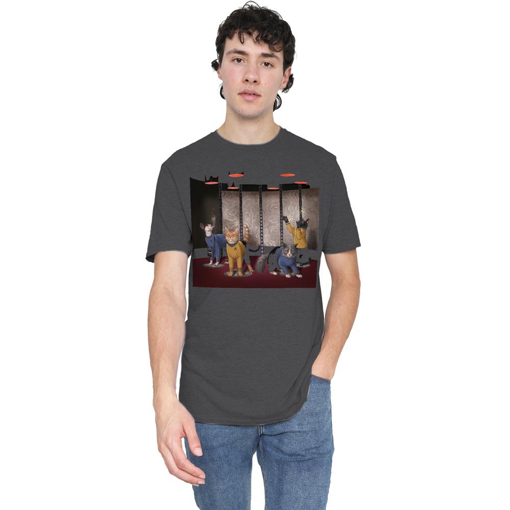 Charcoal - Side - Star Trek Unisex Adult Beam Meow Up T-Shirt