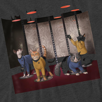 Charcoal - Pack Shot - Star Trek Unisex Adult Beam Meow Up T-Shirt