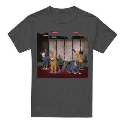 Charcoal - Front - Star Trek Unisex Adult Beam Meow Up T-Shirt