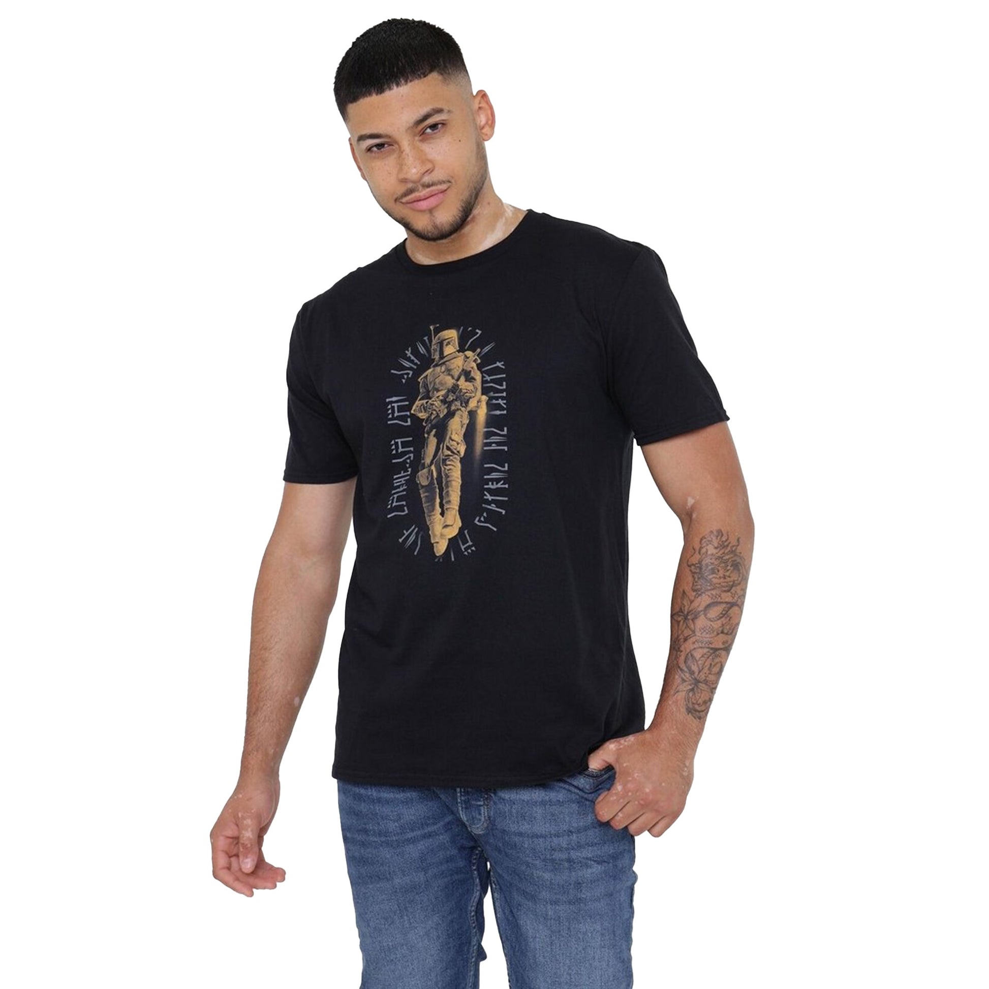 Black - Side - Star Wars Mens I´m A Simple Man Boba Fett T-Shirt