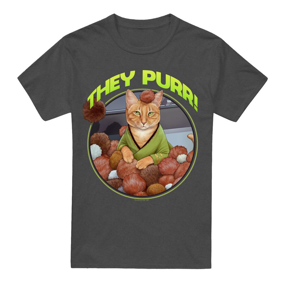 Charcoal - Front - Star Trek Unisex Adult The Purr T-Shirt