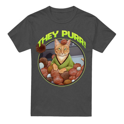 Charcoal - Front - Star Trek Unisex Adult The Purr T-Shirt