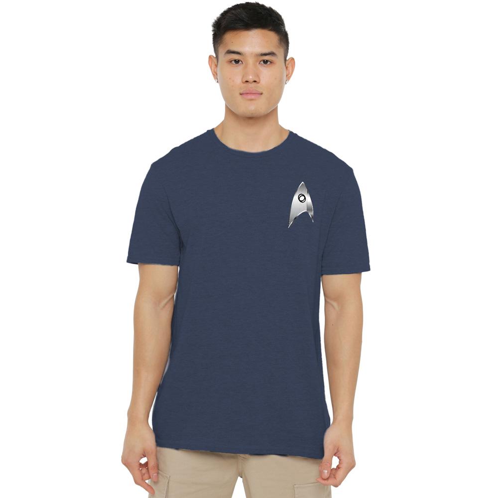 Navy - Side - Star Trek: Discovery Unisex Adult Sciences Badge T-Shirt