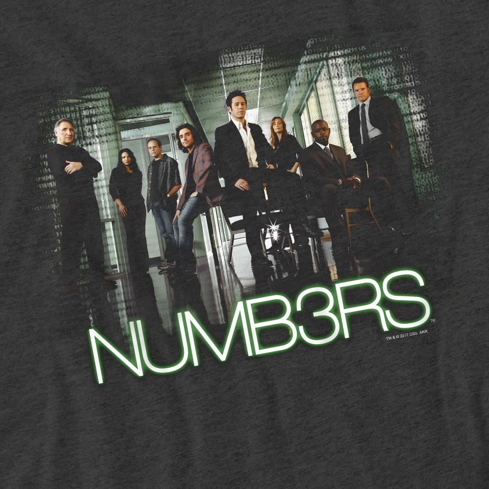 Charcoal - Pack Shot - Numb3rs Unisex Adult Cast T-Shirt