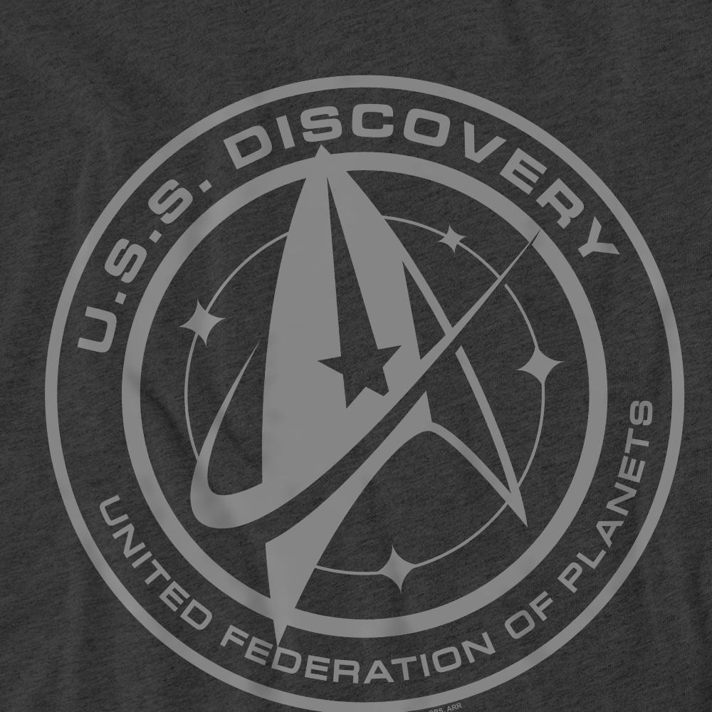 Charcoal - Pack Shot - Star Trek: Discovery Unisex Adult Discovery Crest T-Shirt