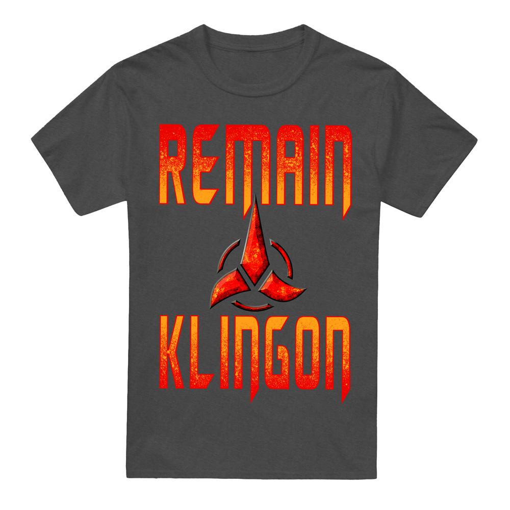 Charcoal - Front - Star Trek: Discovery Unisex Adult Remain Klingon T-Shirt
