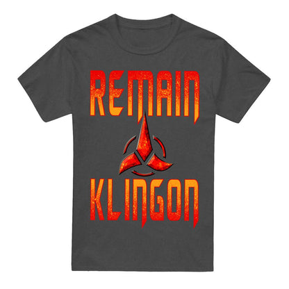 Charcoal - Front - Star Trek: Discovery Unisex Adult Remain Klingon T-Shirt