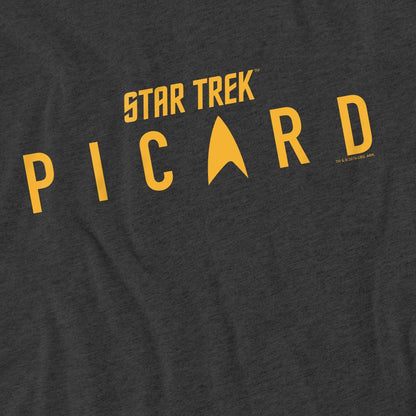 Charcoal - Pack Shot - Star Trek: Picard Unisex Adult Logo T-Shirt