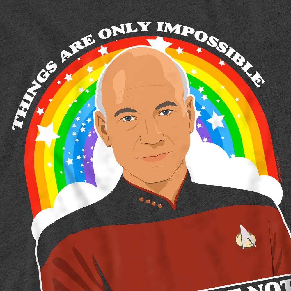 Charcoal - Pack Shot - Star Trek: The Next Generation Unisex Adult Impossible T-Shirt