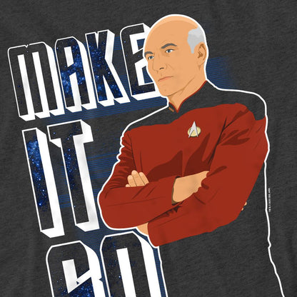 Charcoal - Pack Shot - Star Trek: The Next Generation Unisex Adult Make It So T-Shirt