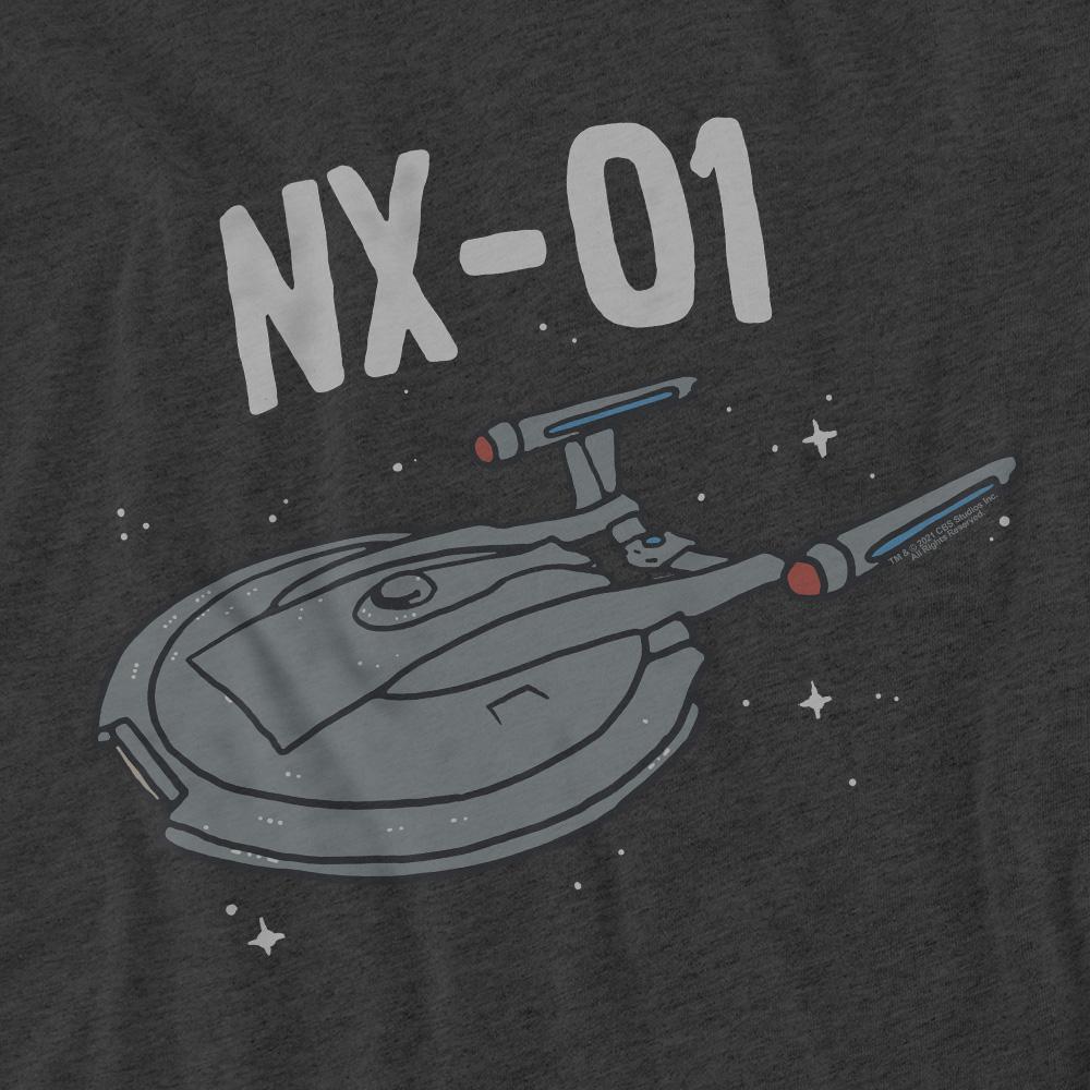 Charcoal - Pack Shot - Star Trek Unisex Adult The OG NX Class T-Shirt