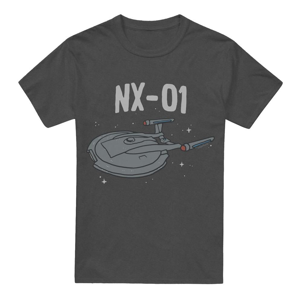 Charcoal - Front - Star Trek Unisex Adult The OG NX Class T-Shirt