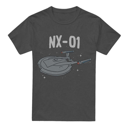 Charcoal - Front - Star Trek Unisex Adult The OG NX Class T-Shirt