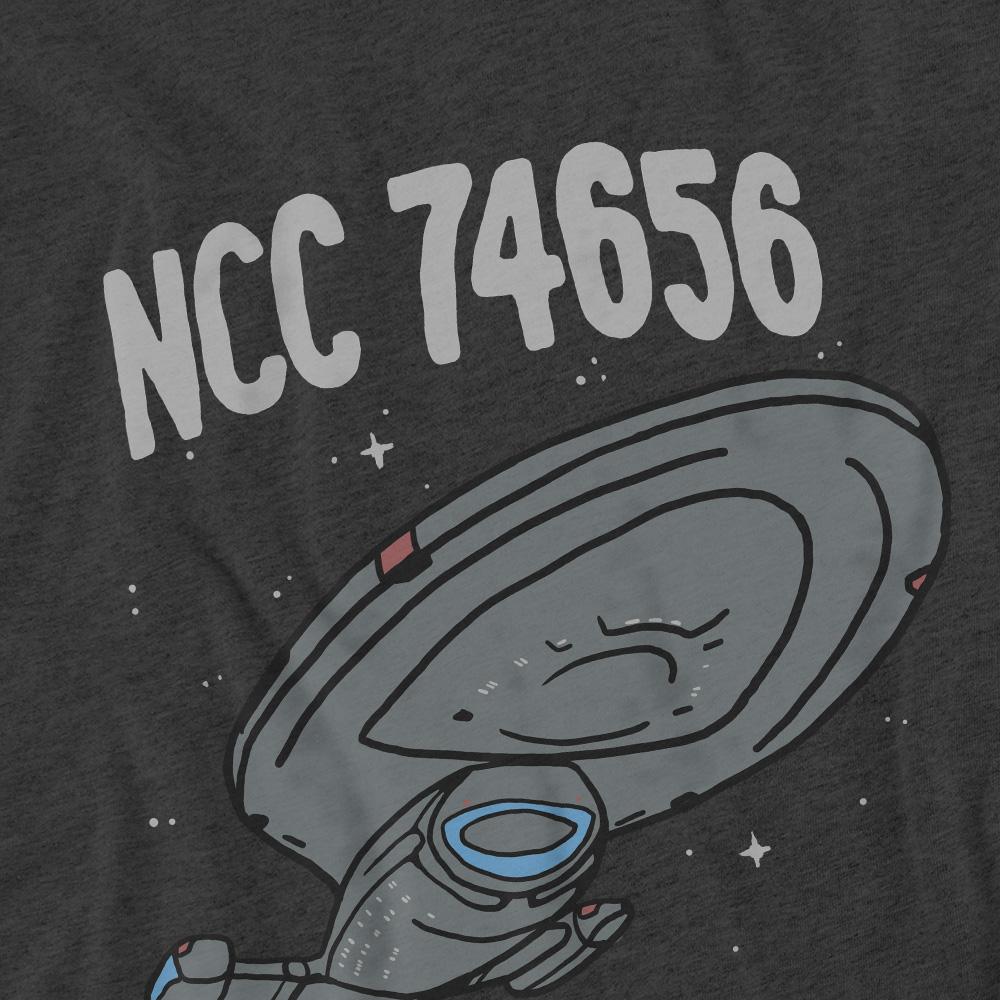 Charcoal - Pack Shot - Star Trek Unisex Adult The Intrepid Class T-Shirt