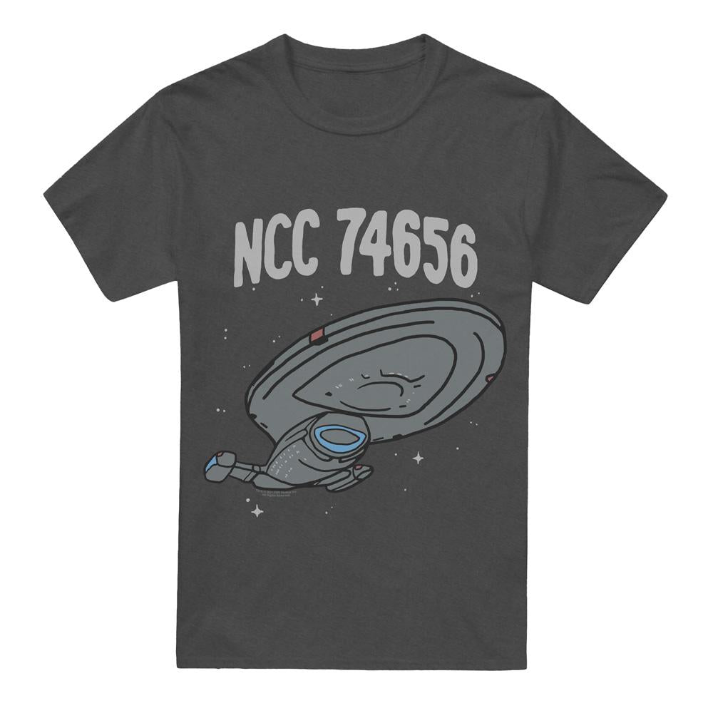 Charcoal - Front - Star Trek Unisex Adult The Intrepid Class T-Shirt