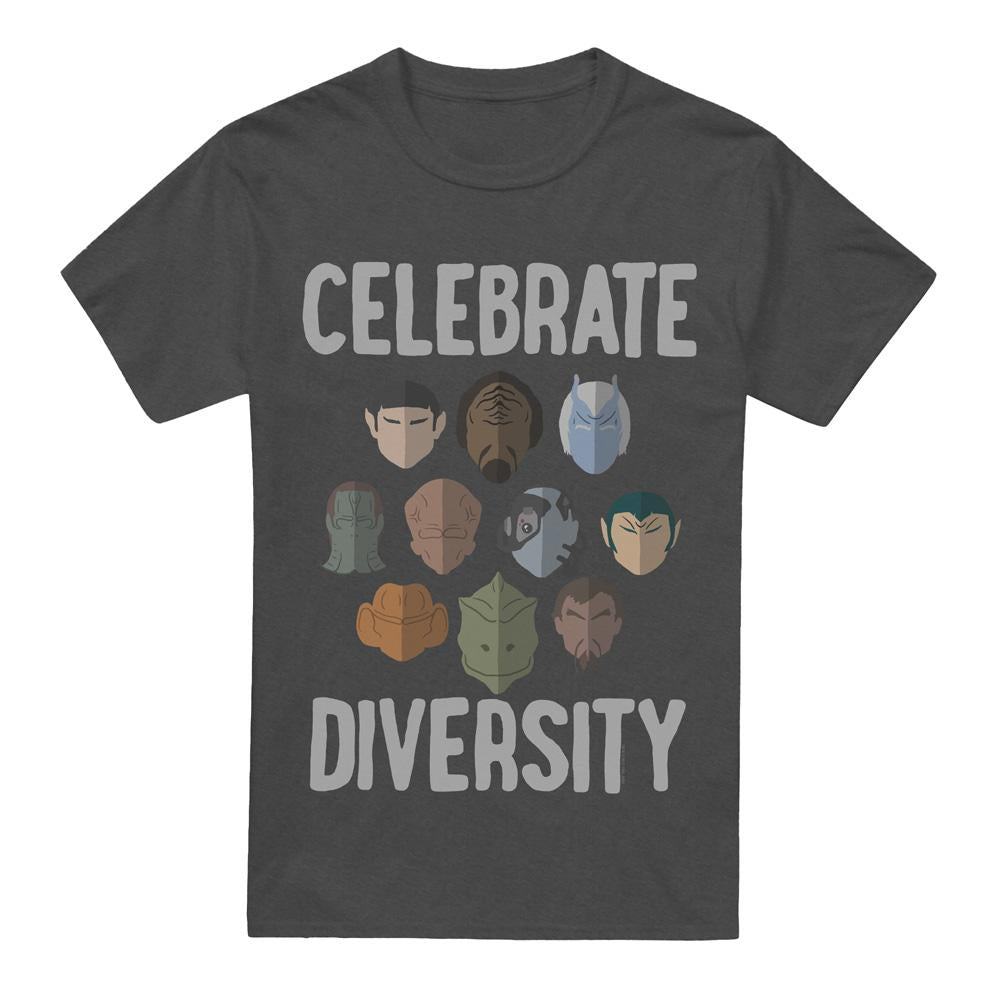 Charcoal - Front - Star Trek Unisex Adult The Celebrate Diversity T-Shirt