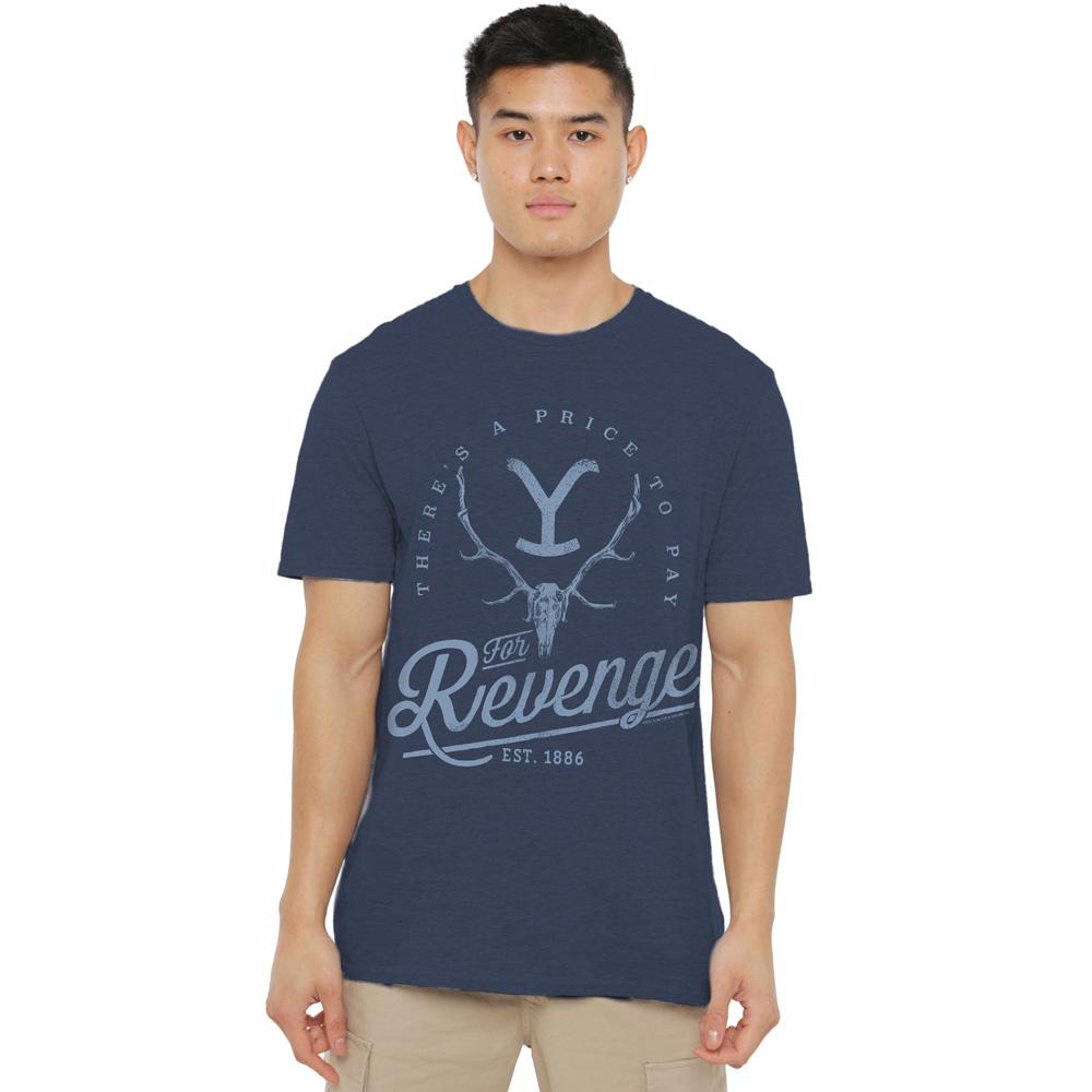Navy - Side - Yellowstone Unisex Adult Revenge Skull T-Shirt
