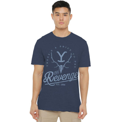 Navy - Side - Yellowstone Unisex Adult Revenge Skull T-Shirt