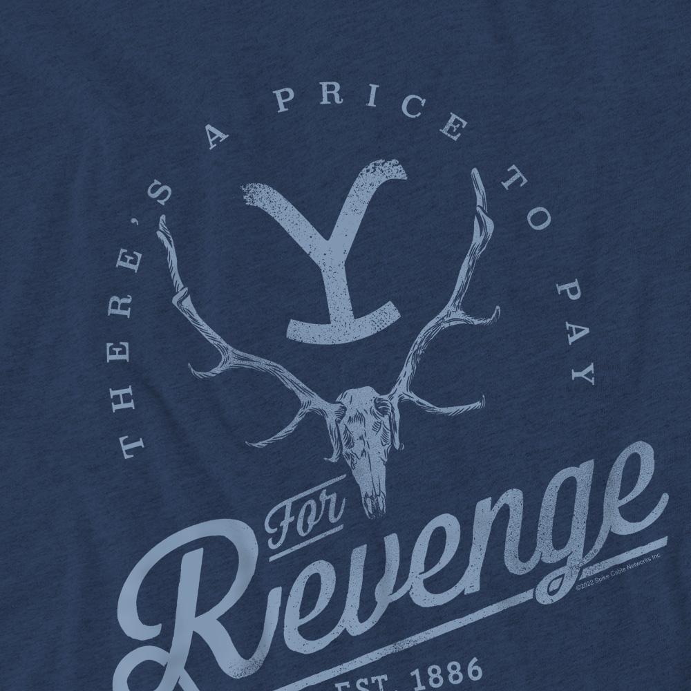 Navy - Pack Shot - Yellowstone Unisex Adult Revenge Skull T-Shirt