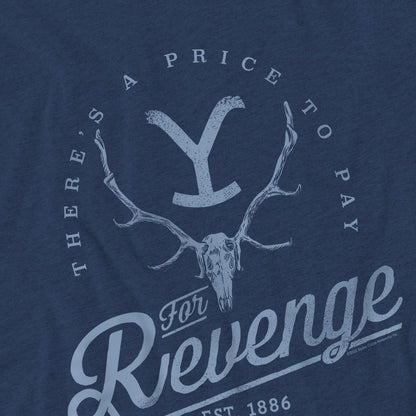 Navy - Pack Shot - Yellowstone Unisex Adult Revenge Skull T-Shirt