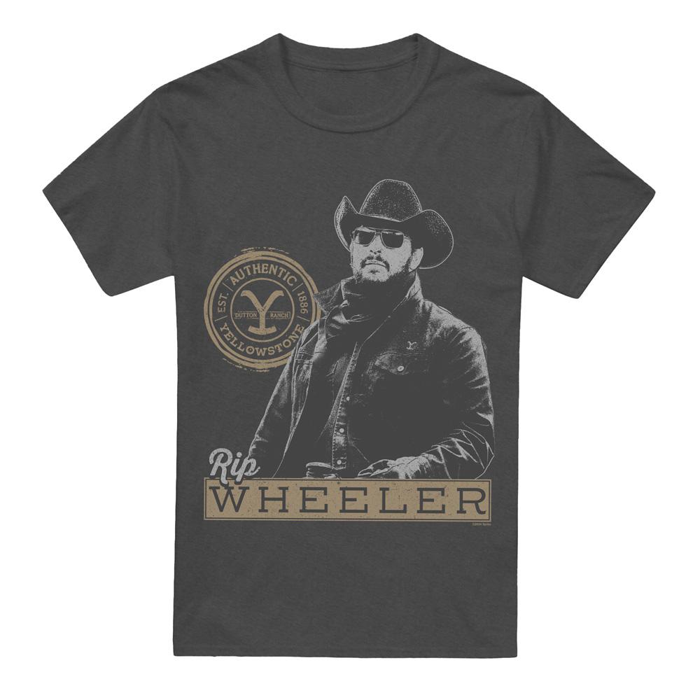 Charcoal - Front - Yellowstone Unisex Adult Rip Wheeler T-Shirt