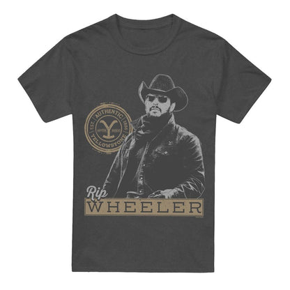 Charcoal - Front - Yellowstone Unisex Adult Rip Wheeler T-Shirt