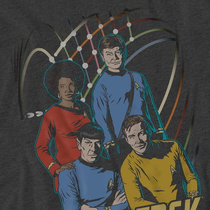Charcoal - Pack Shot - Star Trek Unisex Adult Warp Factor 4 T-Shirt