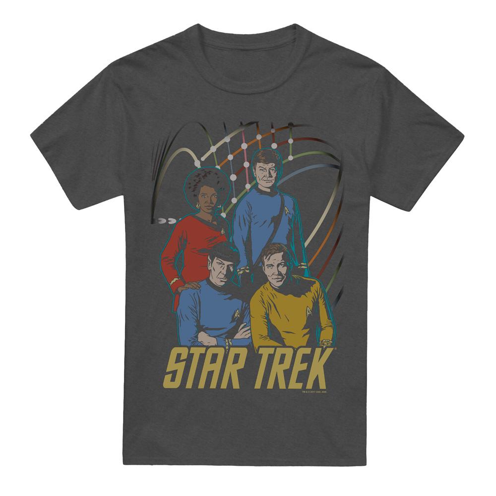 Charcoal - Front - Star Trek Unisex Adult Warp Factor 4 T-Shirt