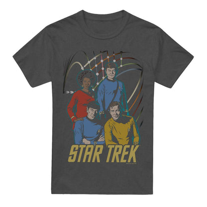 Charcoal - Front - Star Trek Unisex Adult Warp Factor 4 T-Shirt