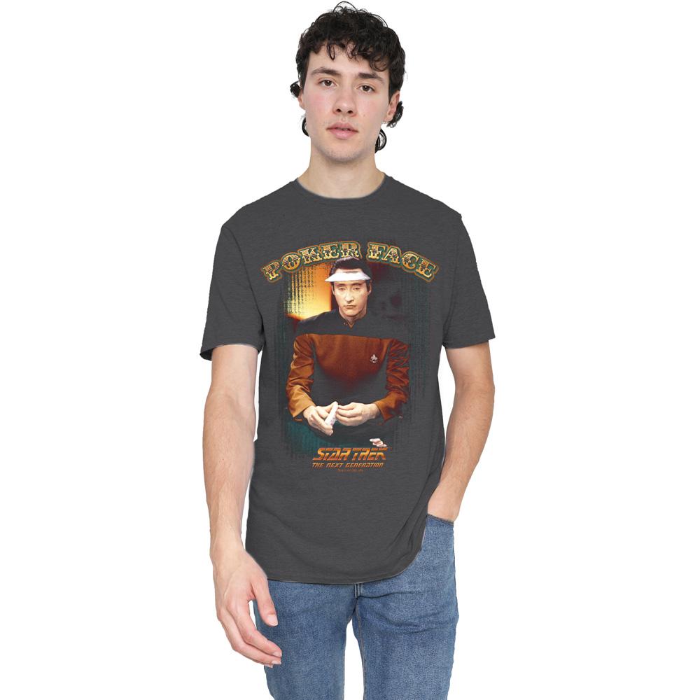 Charcoal - Lifestyle - Star Trek Unisex Adult Poker Face T-Shirt