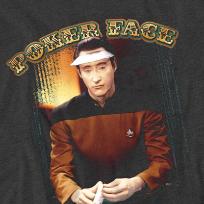 Charcoal - Pack Shot - Star Trek Unisex Adult Poker Face T-Shirt